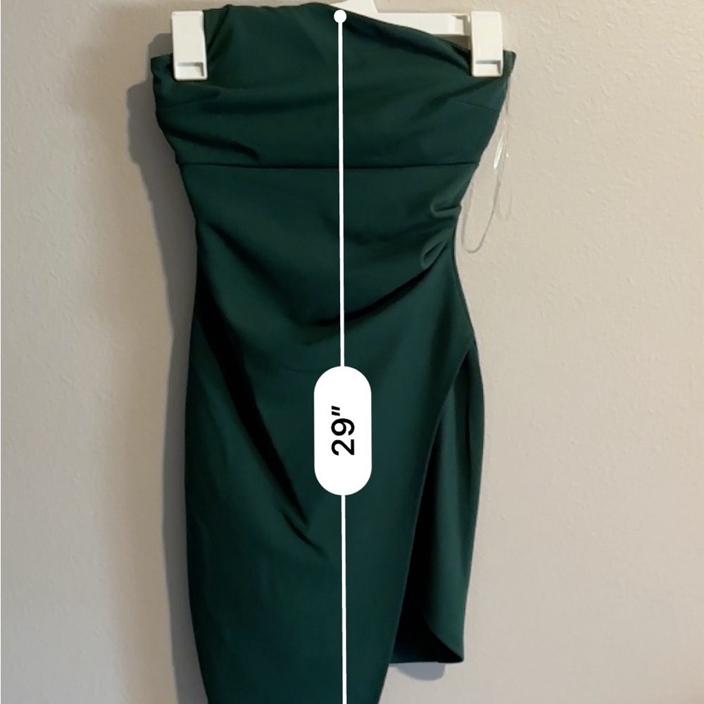 Emerald Sundae Dark Green One-Shoulder Dress - Picture 9 of 10